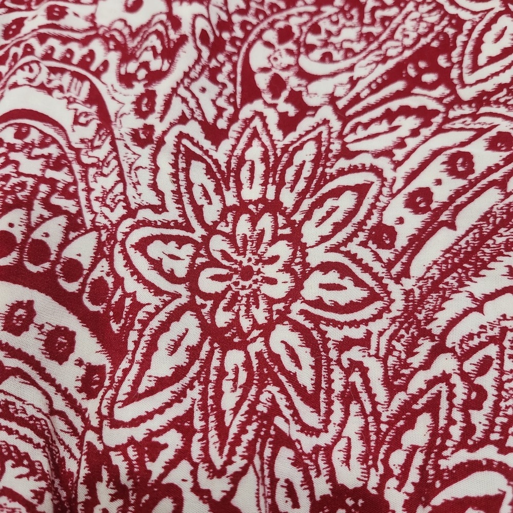 Umgee USA 1XL Red Paisley Boho Romper Long Sleeve Drawstring Shorts - Picture 8 of 9
